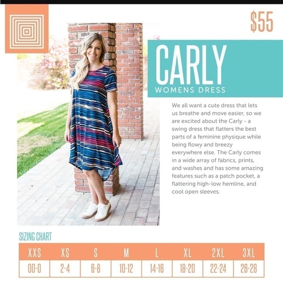 NWT LulaRoe Swing Dress Carly Patch Pocket High Low Hemline Cool Open Sleeve - Picture 3 of 11